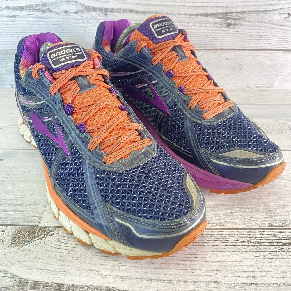 Brooks Adrenaline Gts 15 Shoes Womens 12 B‎ Blue Purple DNA Running 1201741B458